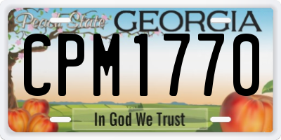 GA license plate CPM1770