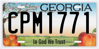 GA license plate CPM1771