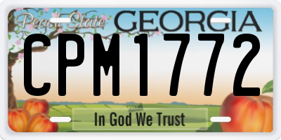 GA license plate CPM1772