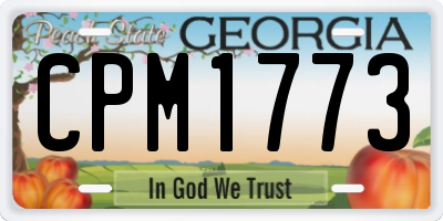 GA license plate CPM1773