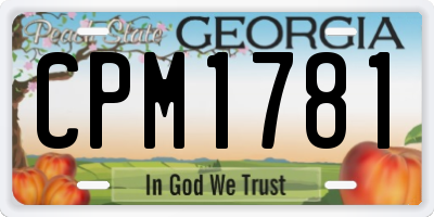 GA license plate CPM1781