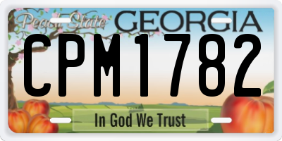 GA license plate CPM1782