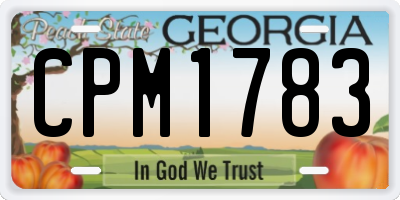 GA license plate CPM1783