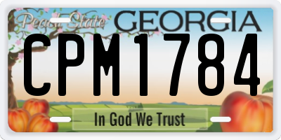GA license plate CPM1784