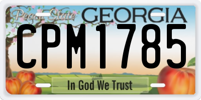 GA license plate CPM1785