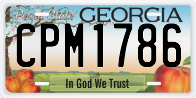 GA license plate CPM1786