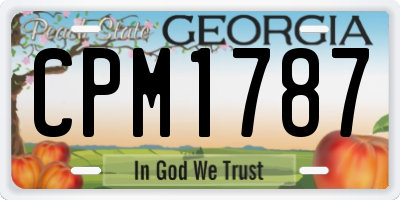 GA license plate CPM1787