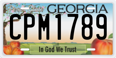 GA license plate CPM1789