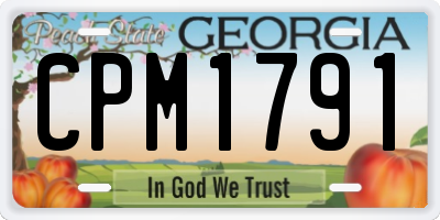 GA license plate CPM1791
