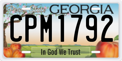 GA license plate CPM1792