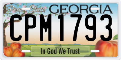 GA license plate CPM1793