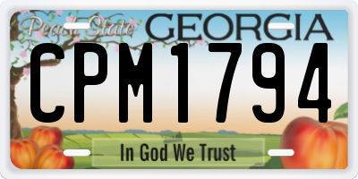 GA license plate CPM1794