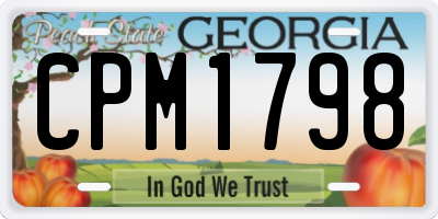 GA license plate CPM1798