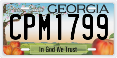 GA license plate CPM1799
