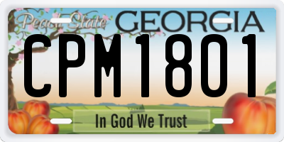 GA license plate CPM1801