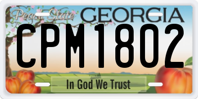 GA license plate CPM1802