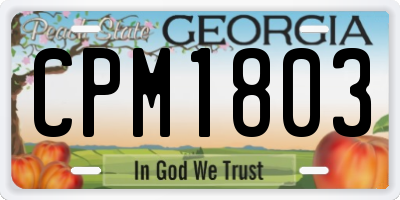 GA license plate CPM1803