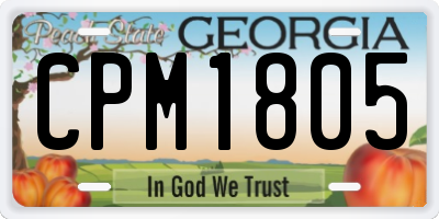 GA license plate CPM1805
