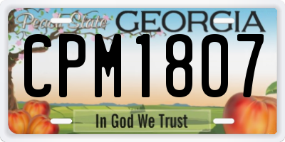 GA license plate CPM1807