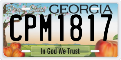 GA license plate CPM1817