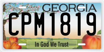 GA license plate CPM1819