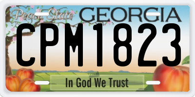GA license plate CPM1823