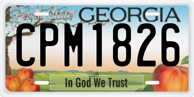 GA license plate CPM1826