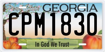 GA license plate CPM1830