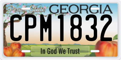 GA license plate CPM1832