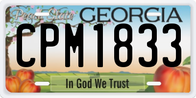 GA license plate CPM1833