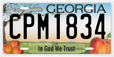 GA license plate CPM1834