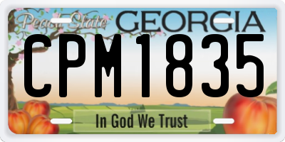 GA license plate CPM1835