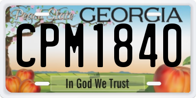 GA license plate CPM1840