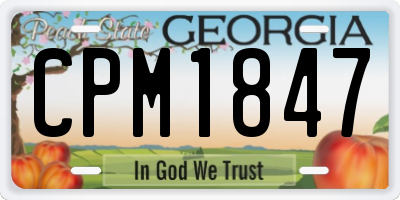 GA license plate CPM1847