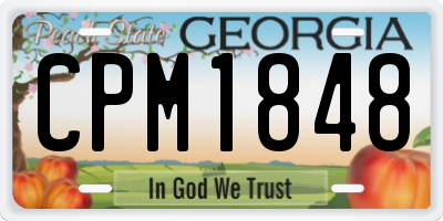 GA license plate CPM1848