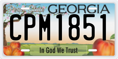 GA license plate CPM1851