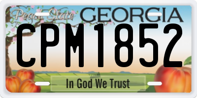GA license plate CPM1852