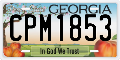 GA license plate CPM1853