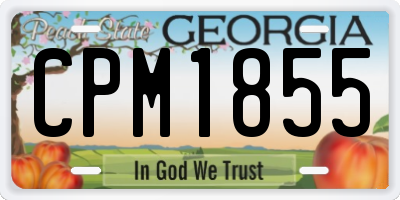 GA license plate CPM1855