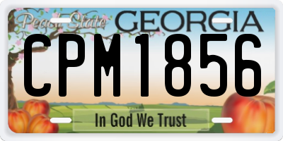 GA license plate CPM1856