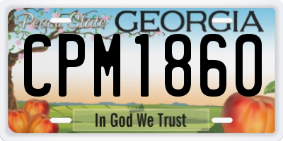 GA license plate CPM1860