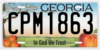 GA license plate CPM1863