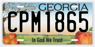 GA license plate CPM1865