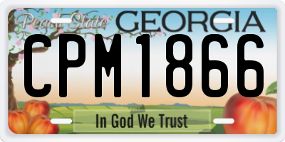 GA license plate CPM1866