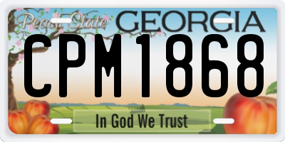 GA license plate CPM1868