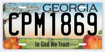 GA license plate CPM1869