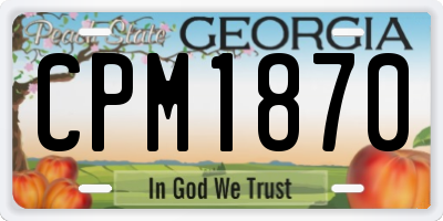 GA license plate CPM1870