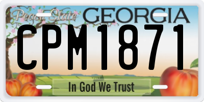 GA license plate CPM1871