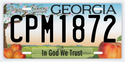 GA license plate CPM1872