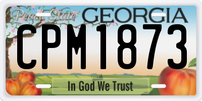 GA license plate CPM1873